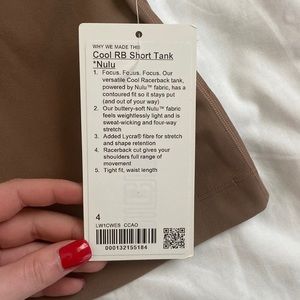 Lululemon cool RB short tank